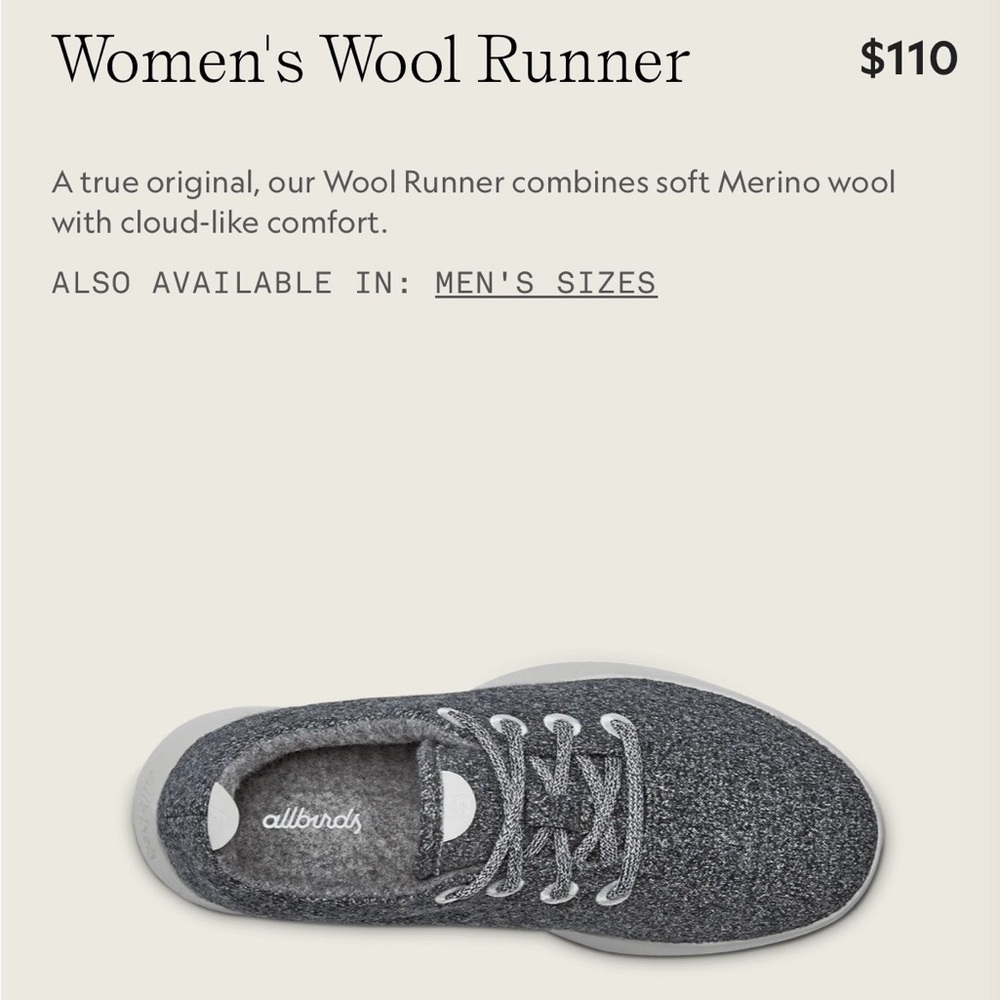 Allbirds Women's Wool Runner - Charcoal